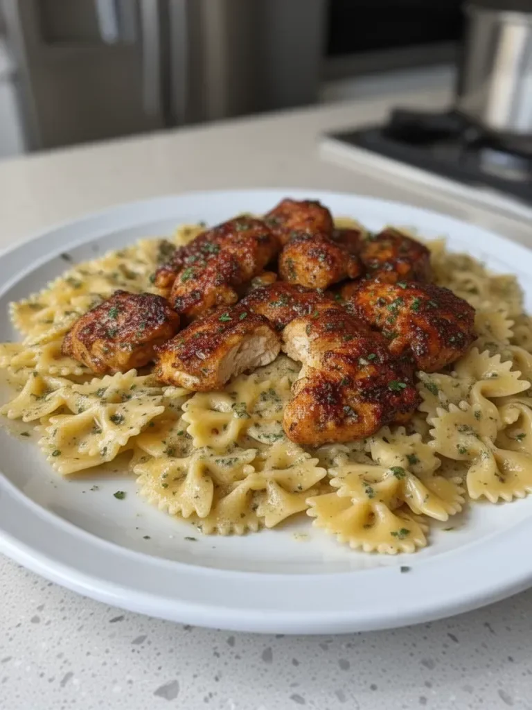 Garlic Butter Chicken with Bowtie Pasta
