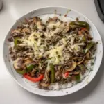 Ground Beef Philly Cheesesteak in meal prep containers for quick dinners