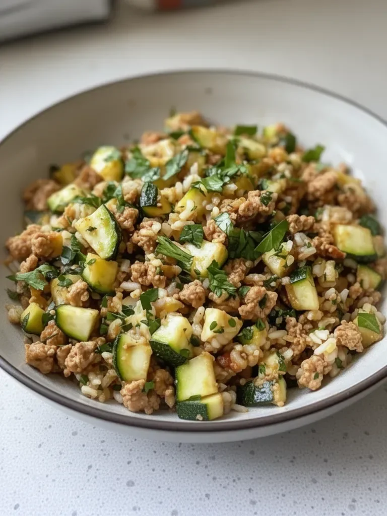 Ground Chicken Zucchini Rice Skillet