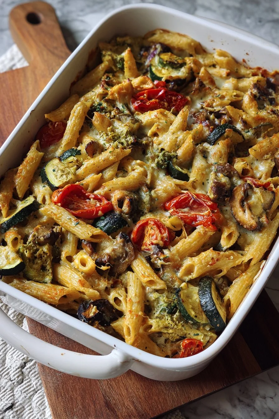 Healthy Mediterranean Vegetable Pasta Bake