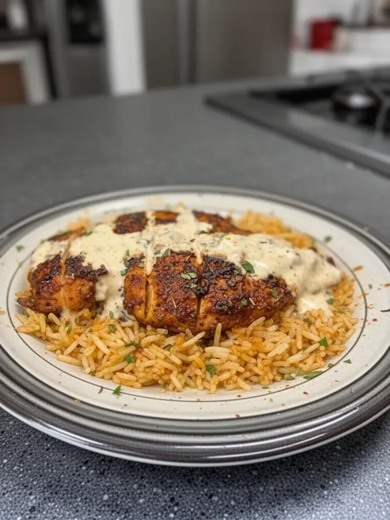 High Protein Creamy Cajun Chicken & Rice