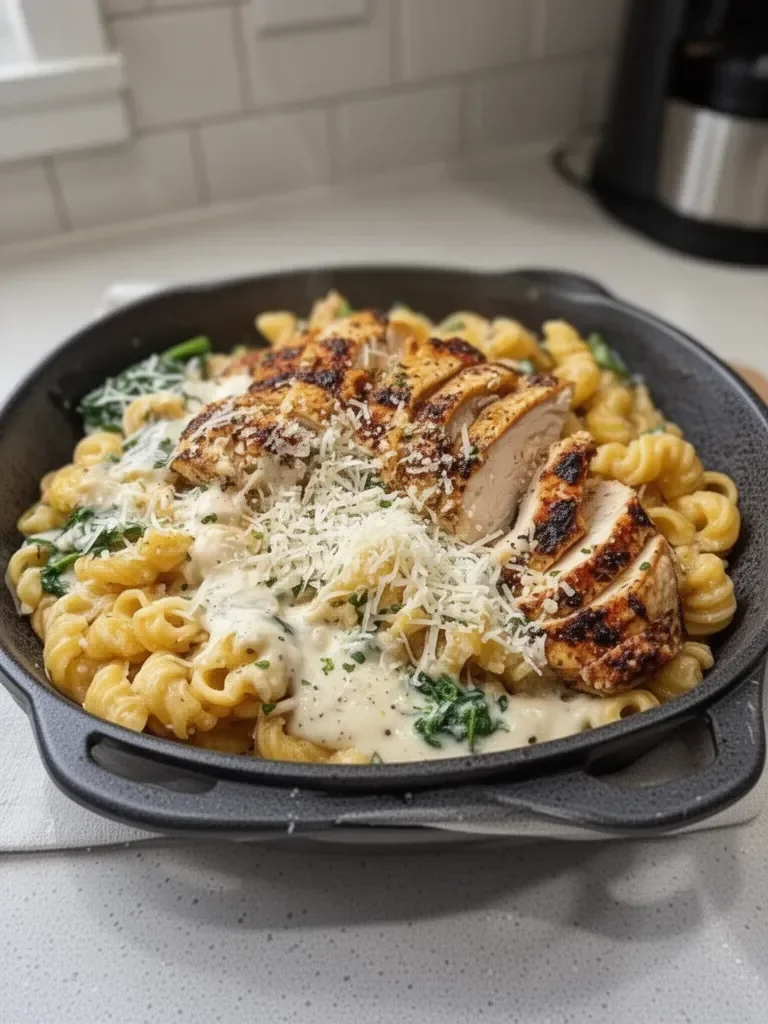 High Protein Garlic Parmesan Pasta Bowls (384 Cal + 36g Protein)