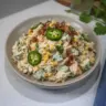 High Protein Jalapeno Popper Chicken Salad with fresh ingredients