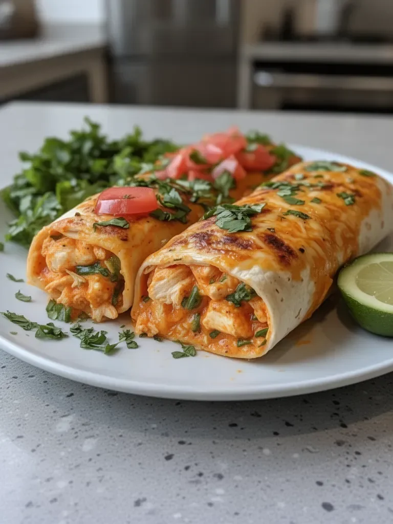 High Protein Low Calorie Cheesy Buffalo Chicken Burritos