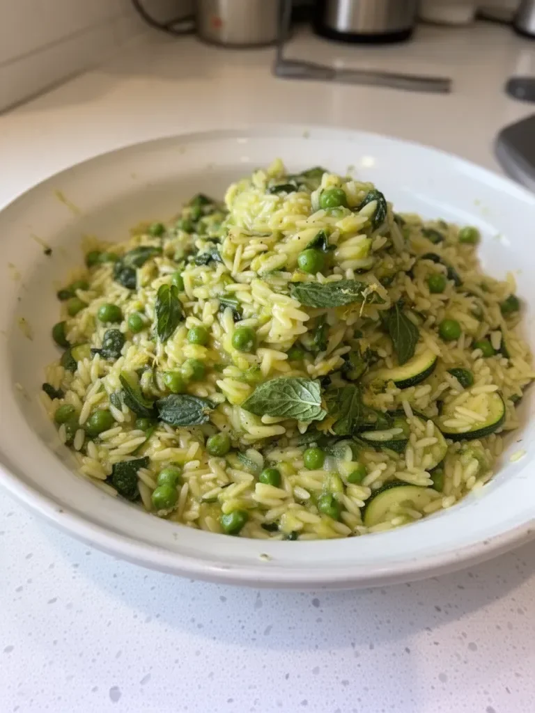 Lemon Orzo With Zucchini