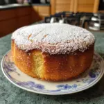 Delicious Lemon Yoghurt Cake with frosting and lemon slices on top