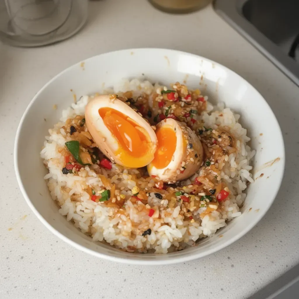 Delicious Mayak Eggs served in a bowl, garnished and ready to enjoy.