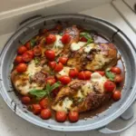 One-Pan Juicy Chicken in Balsamic Sauce served with vegetables