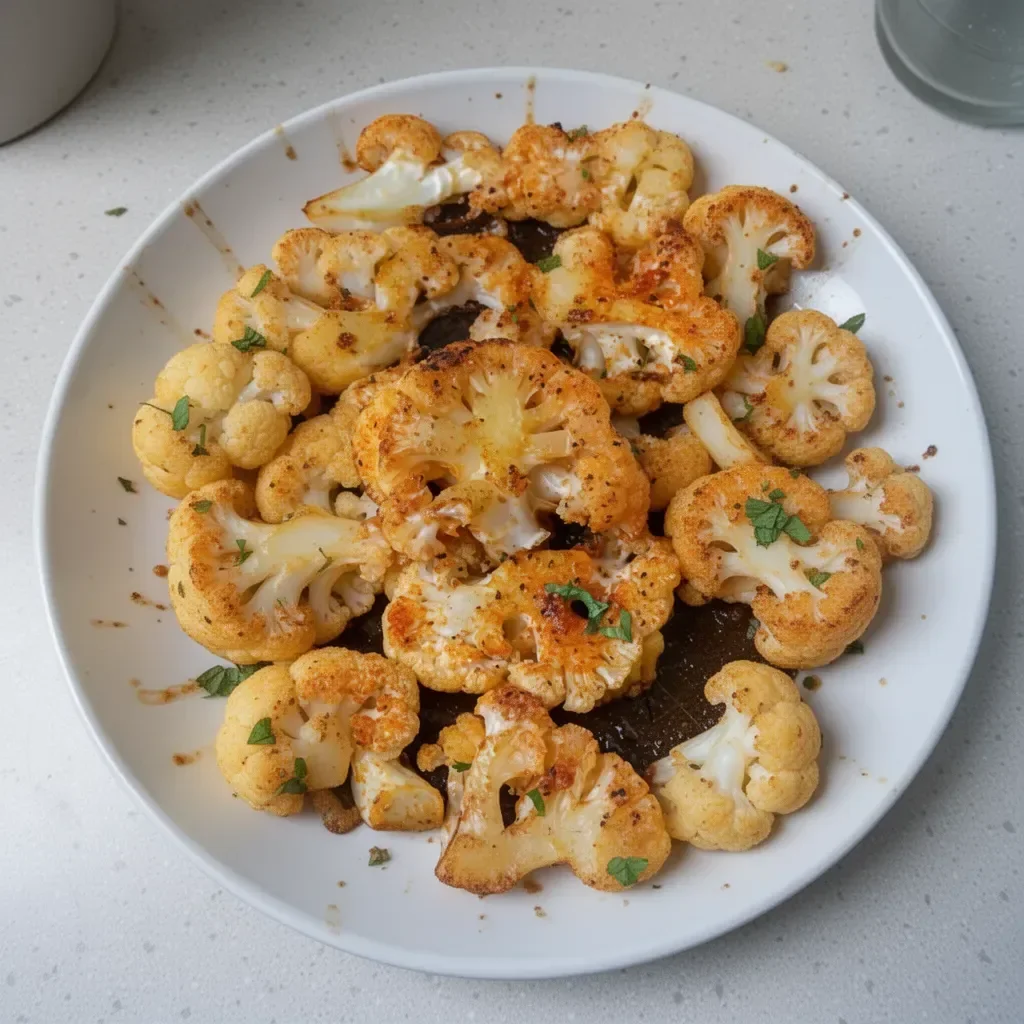 Delicious oven-roasted cauliflower seasoned and perfectly cooked