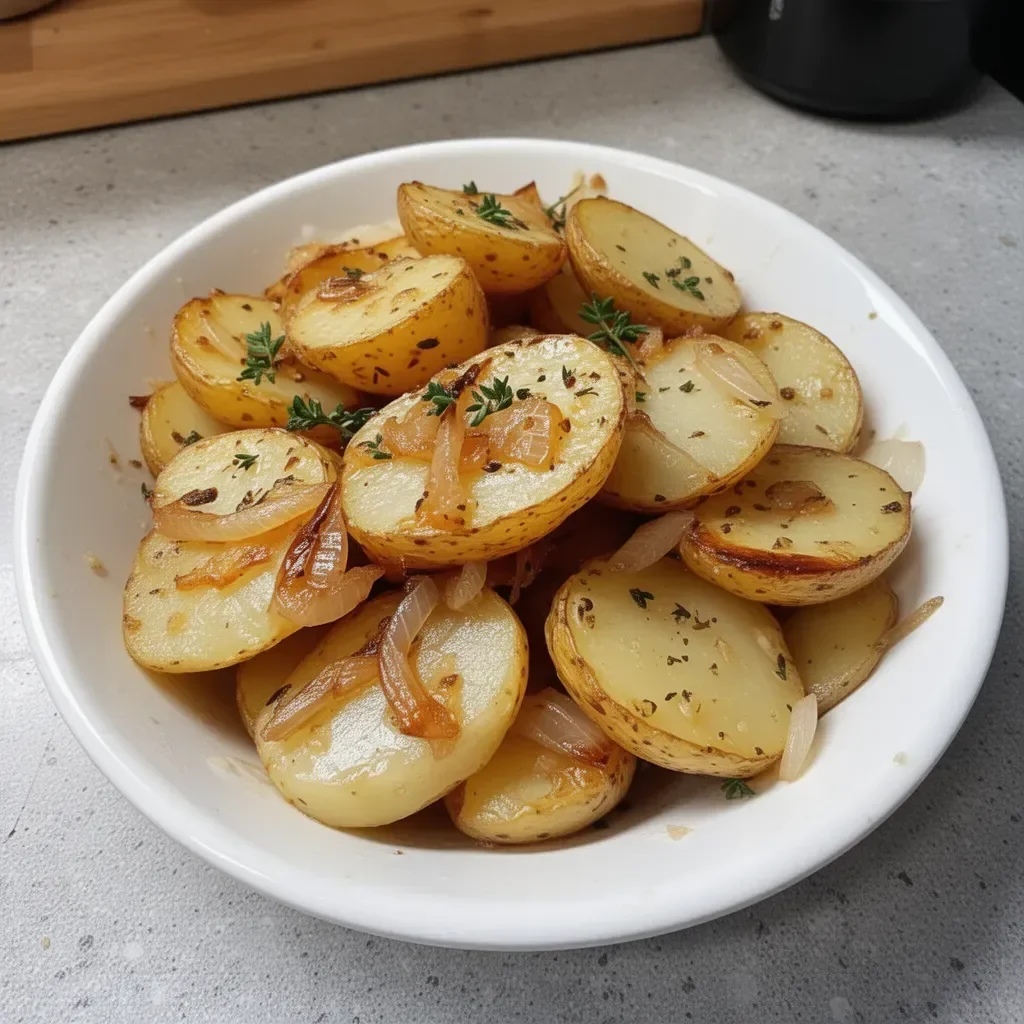 Savory Slow Cooker Lipton Onion Potatoes dish ready to serve
