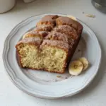 Freshly baked Snickerdoodle Banana Bread topped with cinnamon sugar