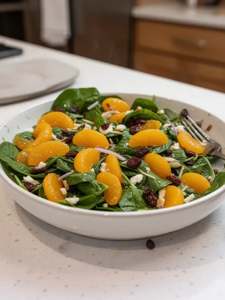 Spinach Mandarin Salad with Honey Balsamic Dressing