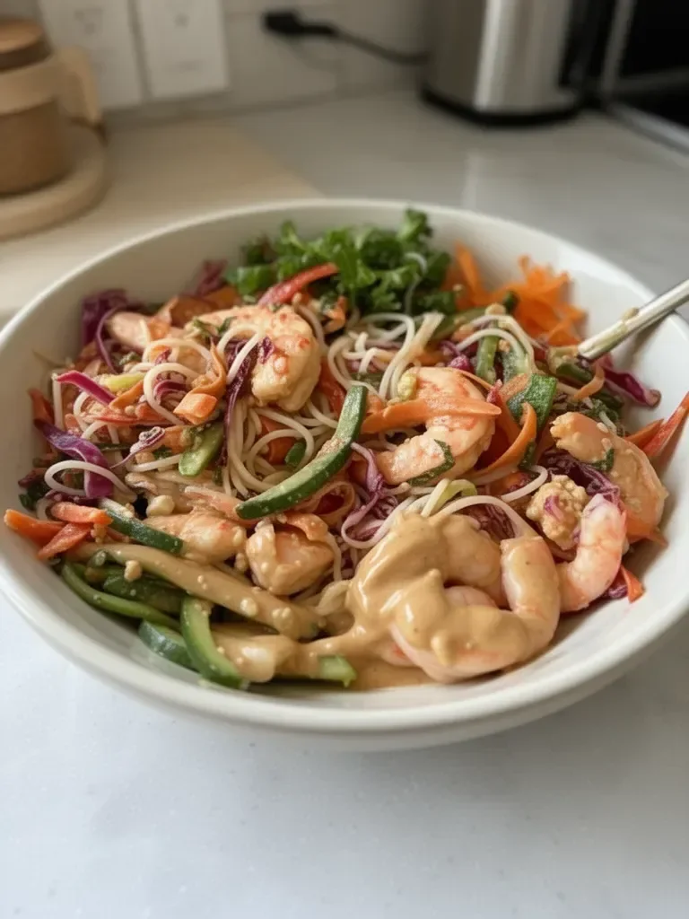 Spring Roll Bowl with Creamy Peanut Dressing