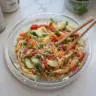 Colorful and healthy Spring Roll Salad with fresh vegetables and herbs
