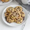 Batch of award-winning chocolate chip cookies on a cooling rack