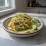 Baja fish tacos with avocado cream served on a plate