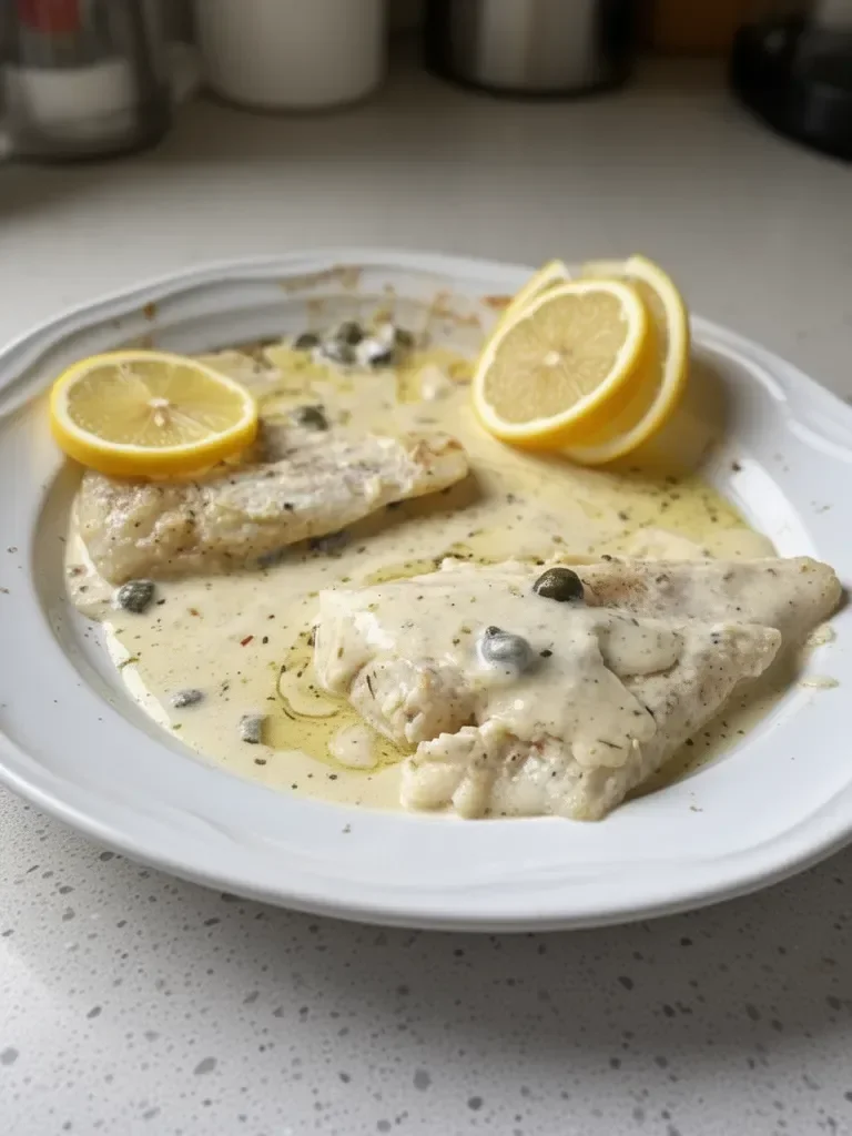 Baked Cod with Lemon Cream Sauce