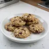 Banana Oatmeal High Protein Breakfast Cookies on a plate