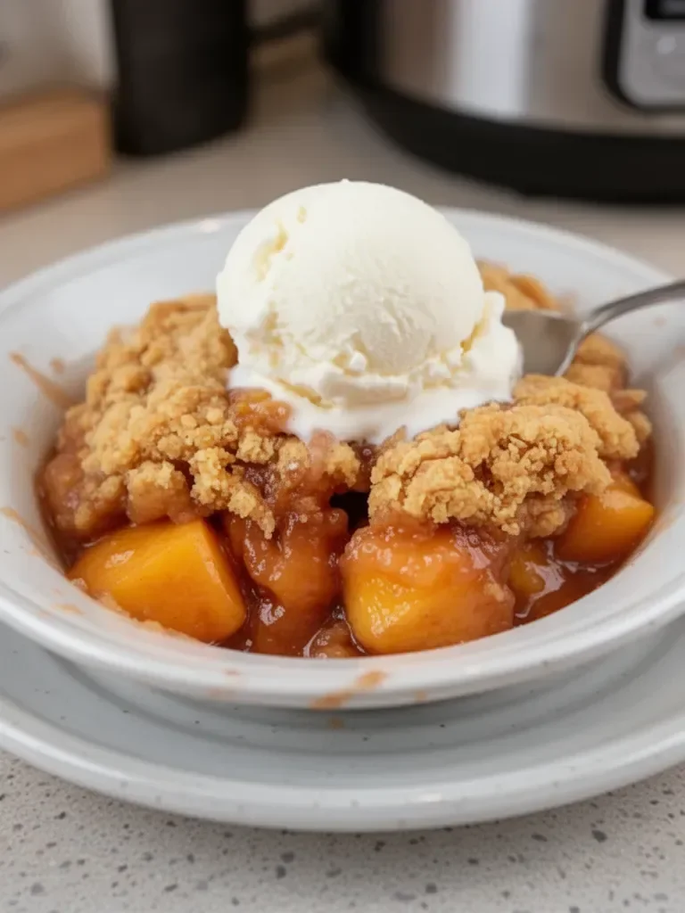Best Crock Pot Peach Cobbler