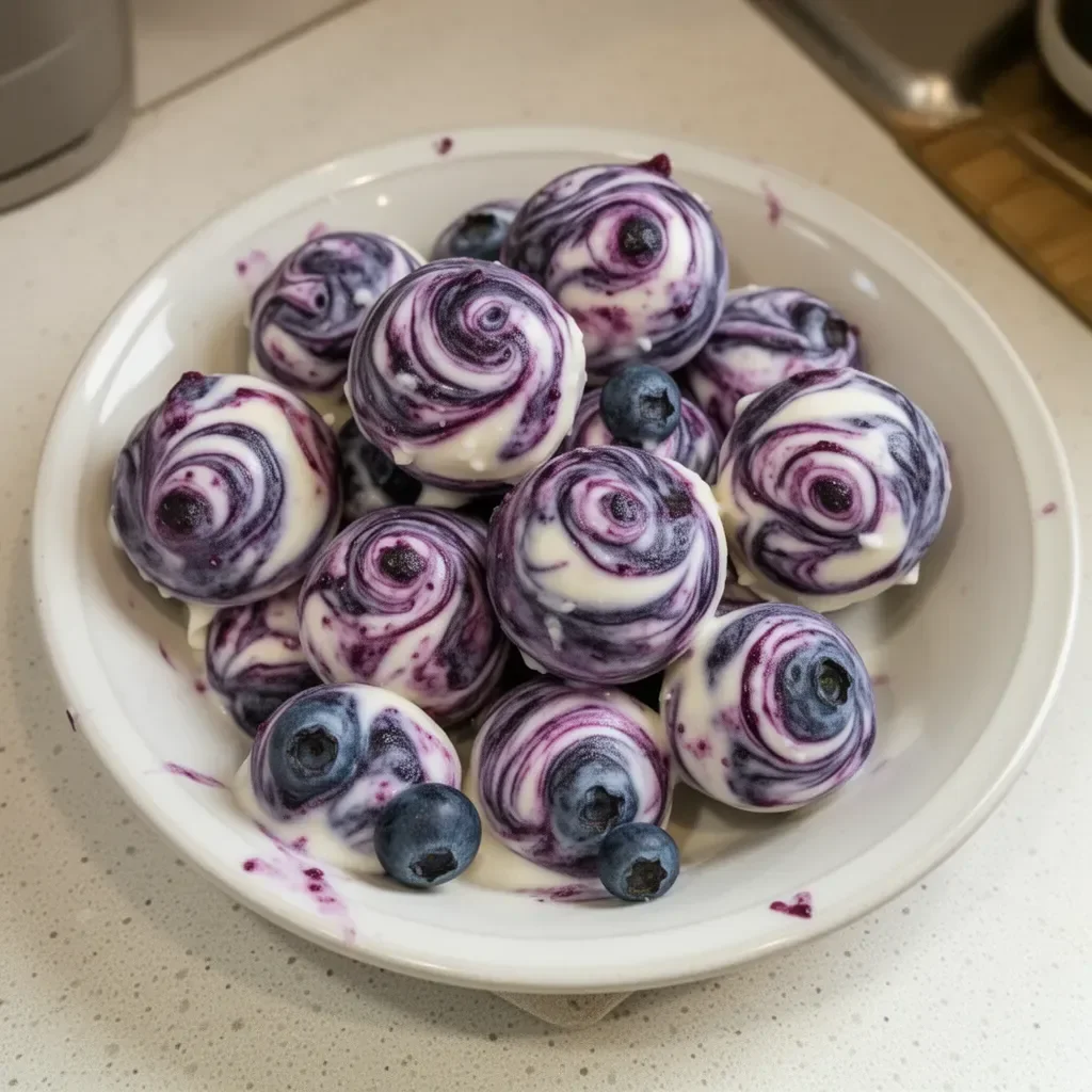 Blueberry Greek yogurt bites for a healthy snack option