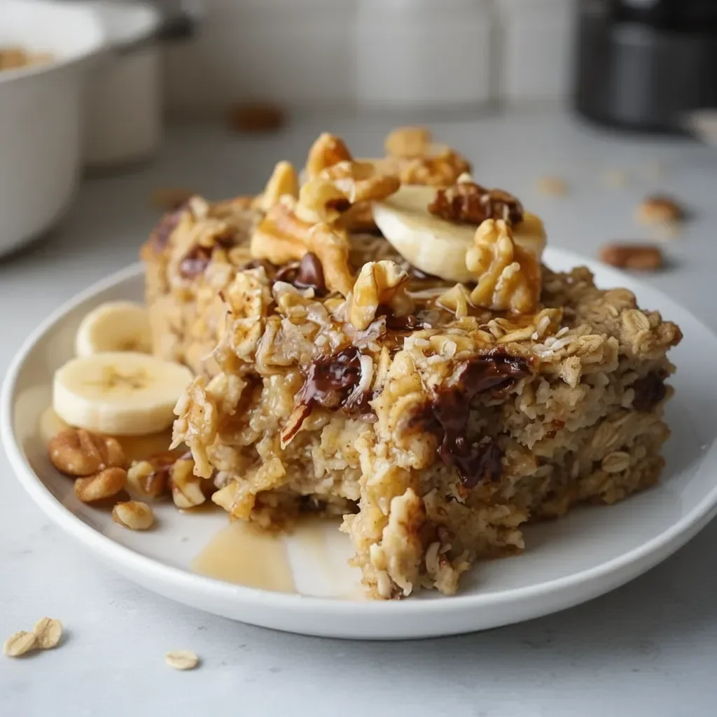 Chunky Monkey Banana Baked Oatmeal