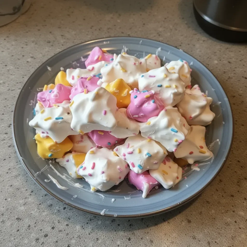 Delicious Cool Whip Candy dessert topped with colorful sprinkles