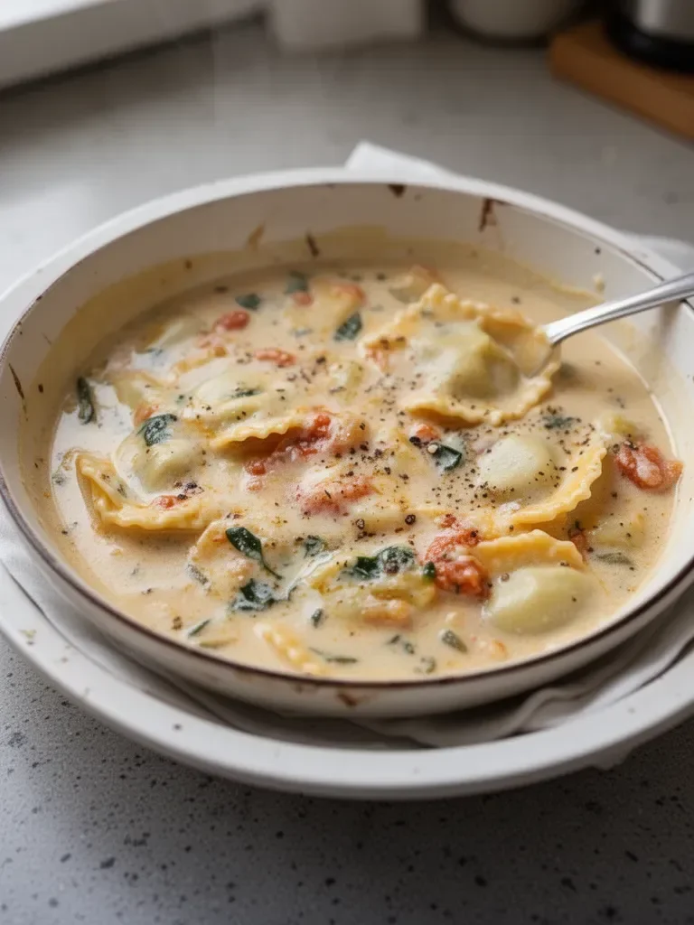 Creamy Tuscan Ravioli Soup: Comfort in Every Spoonful