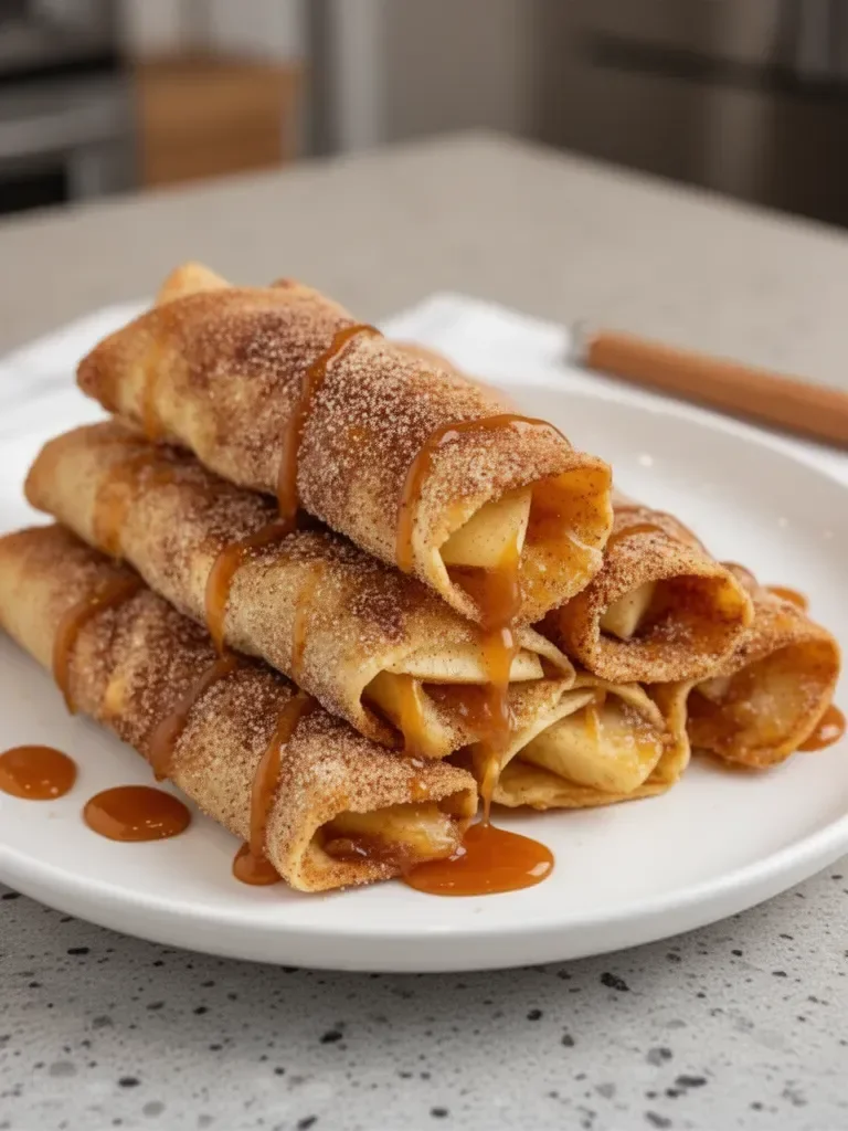 Crispy Air Fryer Apple Pie Taquitos