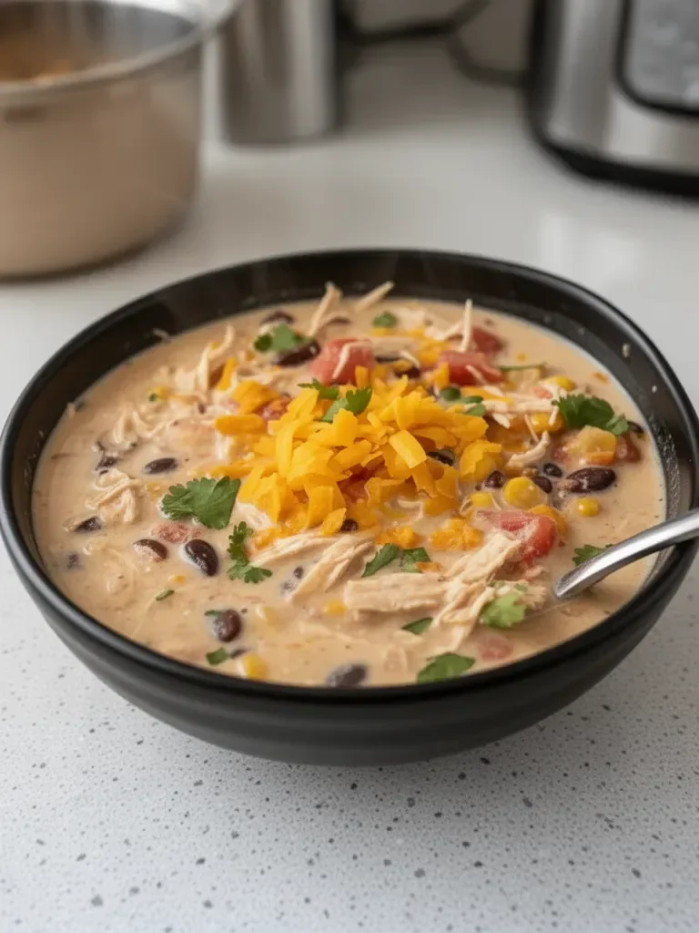 Crockpot Creamy Chicken Taco Soup