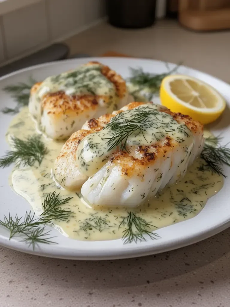Delicious Baked Cod with Lemon Dill Sauce for Quick Dinners