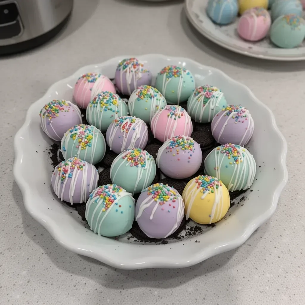 Easter Egg Oreo Balls decorated for a festive celebration.