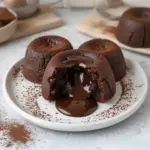 Delicious and gooey easy chocolate lava cake dessert ready to serve