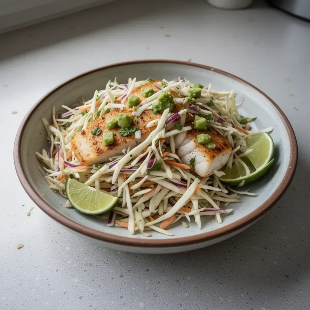 Delicious fish taco slaw recipe ready to enhance your tacos.