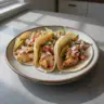 Flaky fish tacos topped with fresh ingredients and zesty sauces