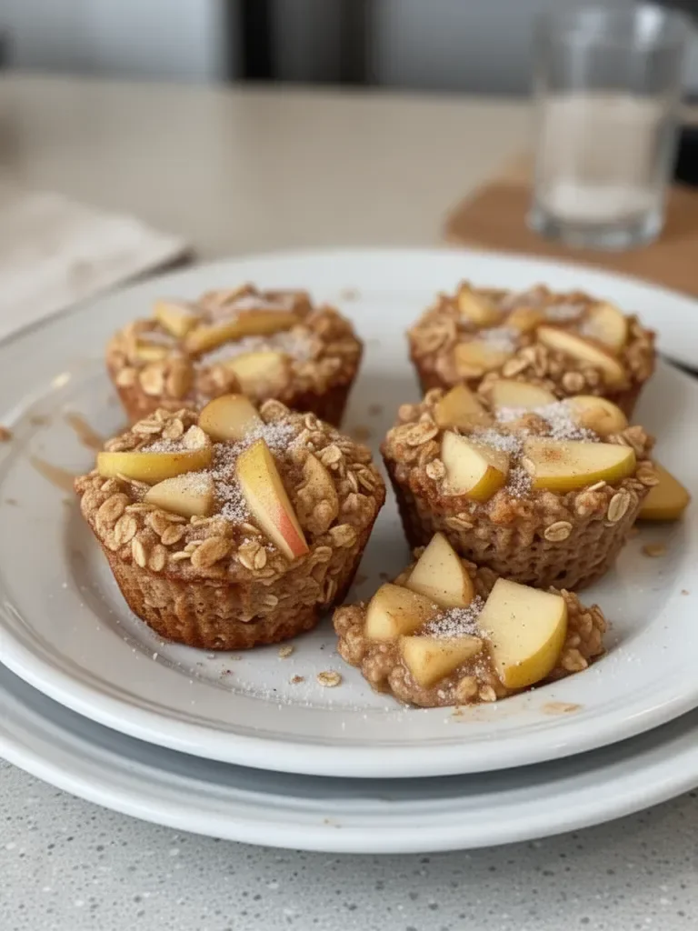Fluffy Baked Apple Cinnamon Oatmeal Cups