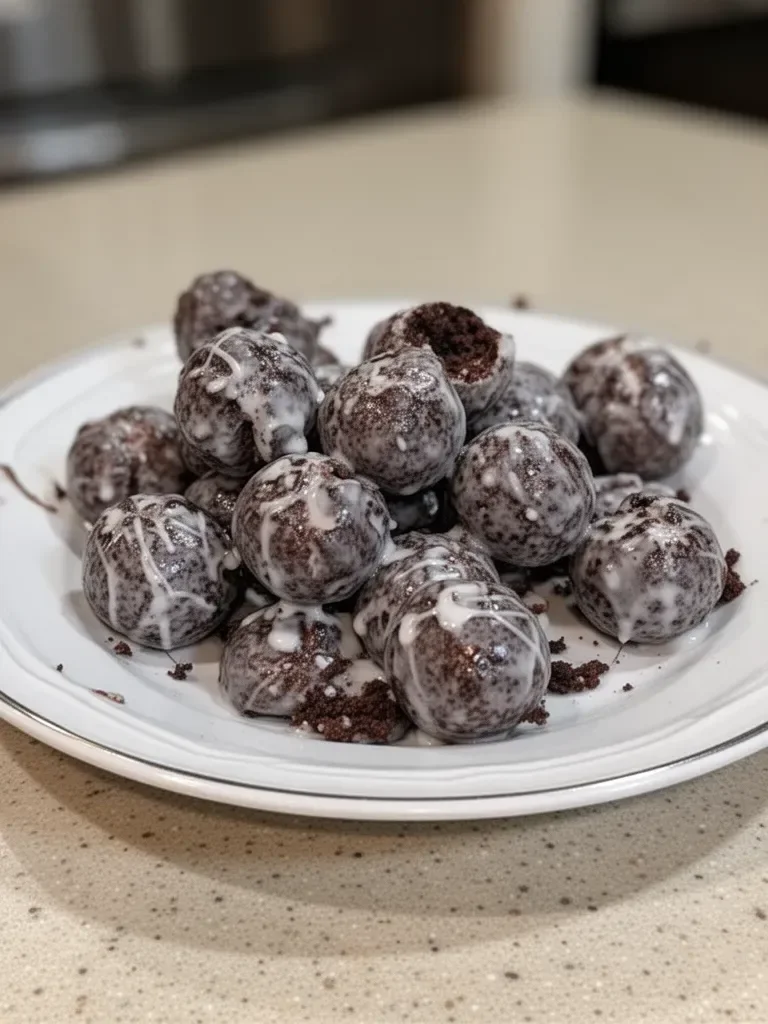 Glazed Chocolate Munchkins (Donut Holes)