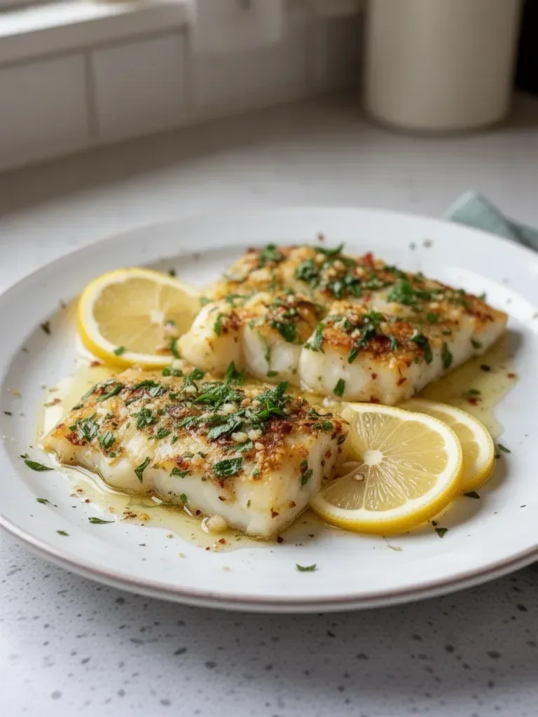 Gluten-Free Mediterranean Baked Cod with Lemon and Garlic