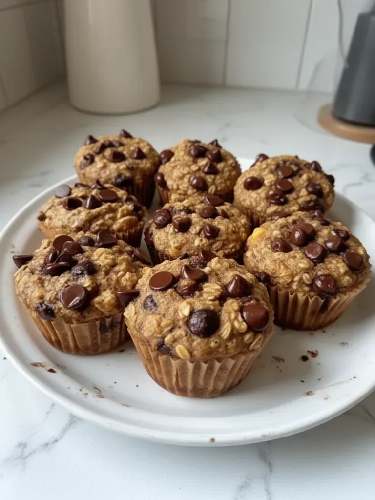 Greek Yogurt Chocolate Chip Oatmeal Muffins (gluten-free)