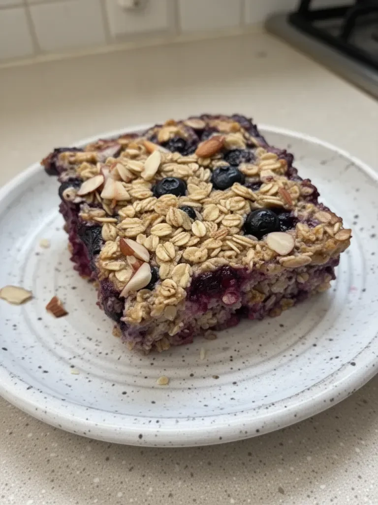 Healthy Blueberry Baked Oatmeal (Gluten-free)
