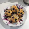 Hearty blueberry protein muffins fresh out of the oven