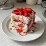 Heaven on Earth Cake with layers of cream and fruit, a delicious dessert
