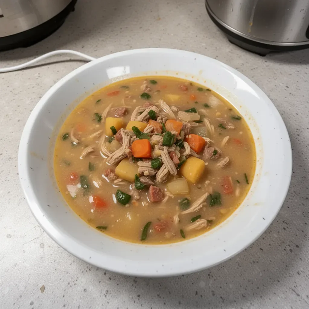 Bowl of Marry Me Soup garnished with herbs and spices.