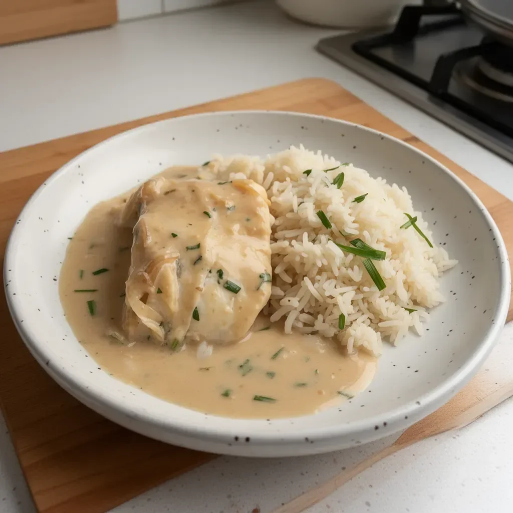 Delicious Miso-Coconut Poached Cod served with Pandan Rice