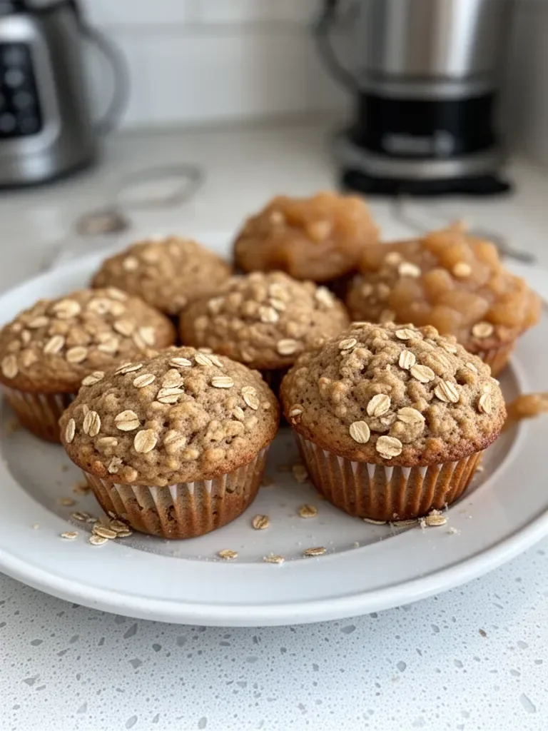 Moist Applesauce Oatmeal Muffins