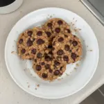 Healthy oatmeal protein cookies made with oats and nut butter