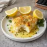 Parmesan crusted cod fillet served with a zesty lemon butter sauce
