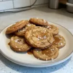 Delicious salted caramel cookies with a drizzle of caramel on top