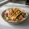 Homemade San Diego style fish taco sauce served with fresh tacos