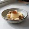 Delicious silky Japanese custard pudding served in a bowl