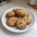 Soft cottage cheese oatmeal cookies with oats and chocolate chips